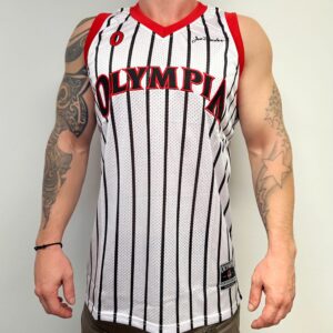 BB Pinstripe Jersey White/Red