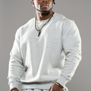 Olympia Crewneck Sweater Embossed Gray