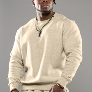 Olympia Crewneck Sweater Embossed Beige