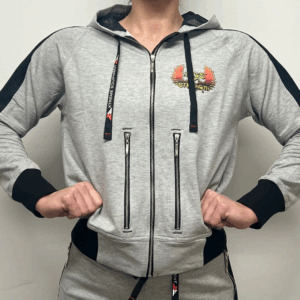 Wings of Strength Women Zip Hoodie Grey