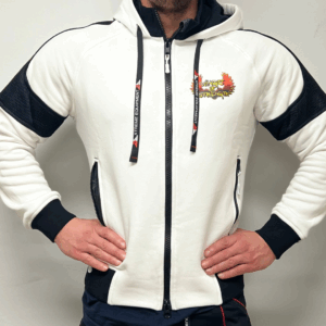 Wings of Strength Mens Zip Hoodie White