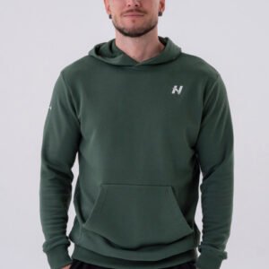 Pull-over Hoodie with a Pouch Pocket Dark Green 331