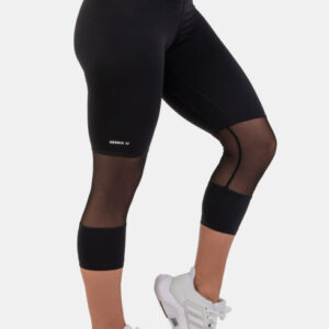 High-Waist ¾ Length Sporty Leggings Black 406