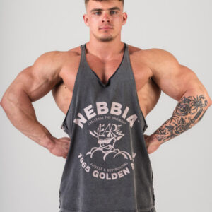 Washed Muscle Back Stringer GOLDEN AGE Black 791