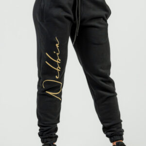 NEBBIA Women's High-Waist Joggers INTENSE Signature Black Gold 846