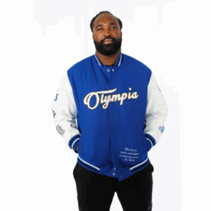 OIympia Blue & White Varsity Jacket
