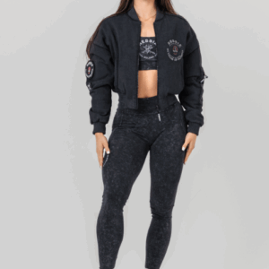 Washed Bomber Jacket with Contrast Lining LEGEND 784