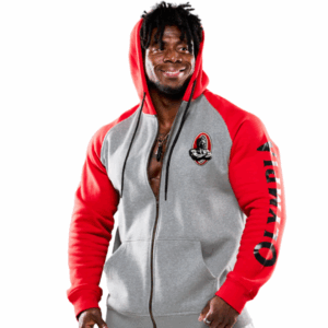 Original Olympia Embroidered Full Zip Hoodie Red/Gray